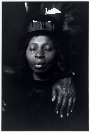 USA.  South Carolina.1966. Aunt (who adopted the soldier) at the funeral of her nephew killed in Vietnam.