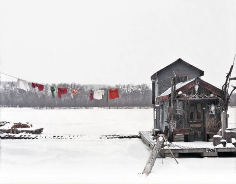 USA. Winona, Minnesota. 2002. Peter's houseboat.